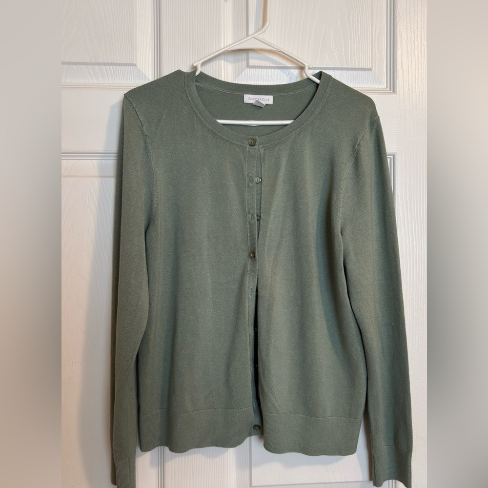 Charter Club Sage Green Cardigan Sweater